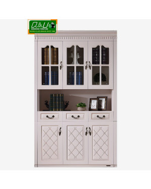 Q&U Furniture - Classic Design 3 Door Book Cabinet {L= 4feet * B= 1.3feet * H= 4feet} - 61621