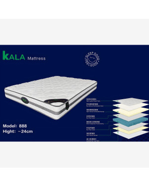 King Size Extra Soft Spring mattress with 8 layers 20 Years of Warranty On Pocket Spring Only {L= 200cm* W= 180cm*H= 22cm}