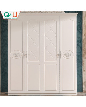 Q&U Furniture - Modern Romani Rose Design Royal 4 Door Wardrobe - 61201