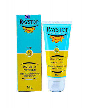 Raystop Sunscreen Lotin SPF 50 UVA/UVB Protection, Non Greasy, Water Proofing Sunscreen, Best SPF Sunscreen , 50 g