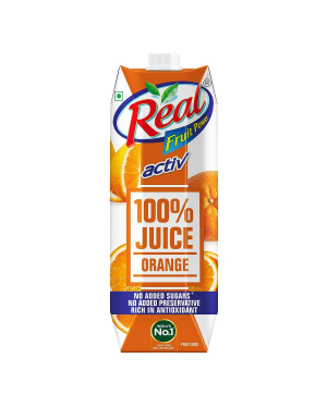 Real Active Orange 1000ml - No Added Sugars & Preservatives | Rich in Vitamin C | Goodness of Best Oranges | Tasty, Refreshing & Energizing Fruit Drink