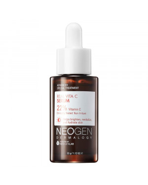 NEOGENLAB Real Vita C Serum 1.12 oz (32g) - Brightening, Hydrating Facial Serum with 22% Vitamin C (Pure Ascorbic Acid), Vitamin E, Vitamin B5 and Niacinamide - Korean Skin Care