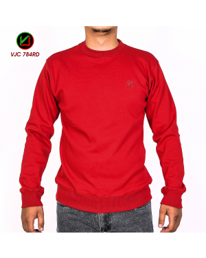 VIRJEANS (VJC786) Stylish Inner Fur Fleece Sweat Shirt For Men - Red