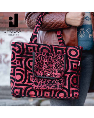 Jholaa Tote Bag for Woman - Velvet Bag Red