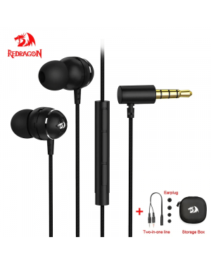 Redragon BOMBER PRO E100 IN-EAR 3.5mm GAMING HEADSET Earphone Earbud Heavy Bass Mircophone Compatible with PS4 pc computer