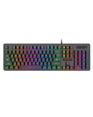 Redragon Dyaus K509 Wired Semi Mechanical Gaming Keyboard with 7 RGB Backlit Colors on Keys & Edge Side Light Illumination (Black)