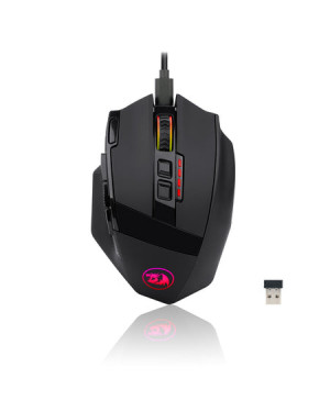 Redragon M801 PC Gaming Mouse LED RGB Backlit MMO 9 Programmable Buttons Mouse with Macro Recording Side Buttons Rapid Fire Button for Windows Computer Gamer 