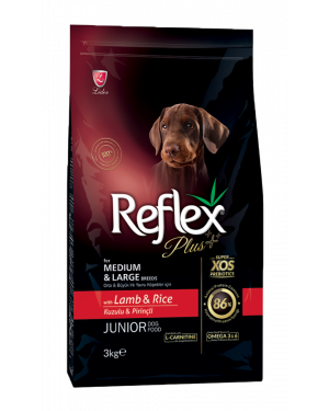 Reflex - Plus Junior Dog Food (Lamb & Rice Flavour ) 3Kg