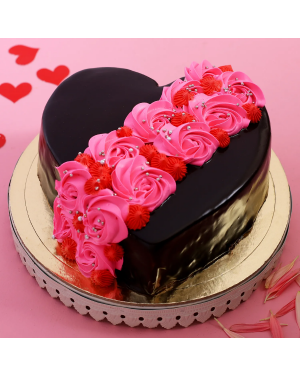 Roses On Heart Designer Cake 1 Pound