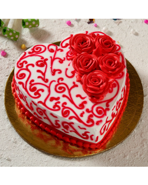 Rosy Heart Chocolate Cake 1 Pound