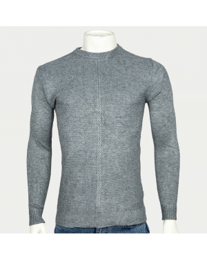 VIRJEANS Acrylic Woolen (VJC215) Round Neck Warm Sweater For Men-Grey