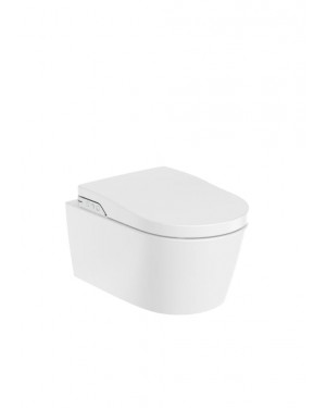 Roca RS803060001 Inspira In-Wash® - Vitreous china Rimless wall-hung smart toilet with horizontal outlet