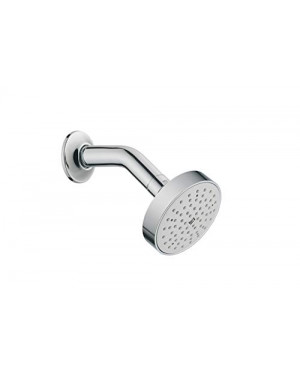 Roca Chrome Torrente (100mm) Single-Flow Shower with Arm and Wall Flange (Silver) RT18700A1
