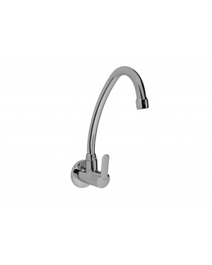Roca Chrome Victoria Wall-Mounted Sink Tap with Decor Base Plate (Silver)-RT5A7925CA1
