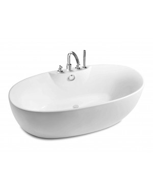 Roca RW248218000 Virginia Oval free standing acrylic one piece bath with bath-shower mixer