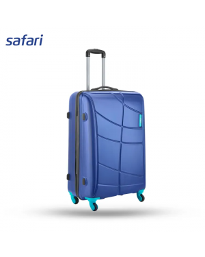 Safari Crypto Large - 4 Wheels Hard Luggage | 100% Polycarbonate | TSA Lock | Premium Twill Texture | Midnight Blue