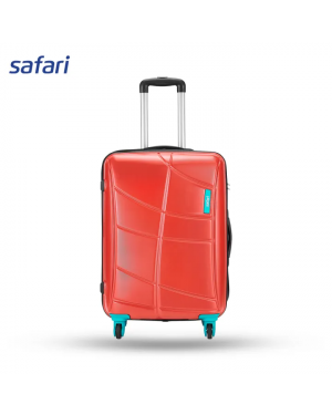 Safari Crypto Large - 4 Wheels Hard Luggage | 100% Polycarbonate | TSA Lock | Premium Twill Texture | Scarlett Red 