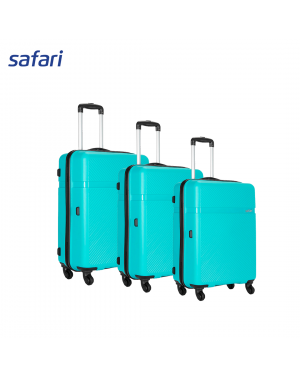 Safari Drive 4 Wheels Hard Luggage | 100% Polypropylene | Fixed Combination Lock | Combo Set ( SxMxL)