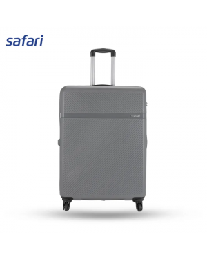 Safari Drive 4 Wheels Hard Luggage (Large) | 100% Polypropylene | Fixed Combination Lock | Color: Dark Grey