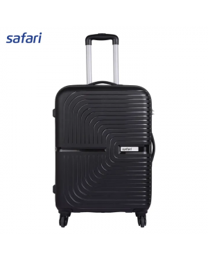 Safari Eclipse 4W Hard Luggage (Medium) | 100% Polypropylene | Fixed Combination Lock | 4 Wheels | Black