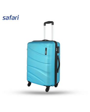 Safari Flo Large - Secure 4 Wheels Hard Luggage | 100% Polycarbonate Shell | Fixed Combination Lock | Anti Theft Secure Zipper | Electric Teal