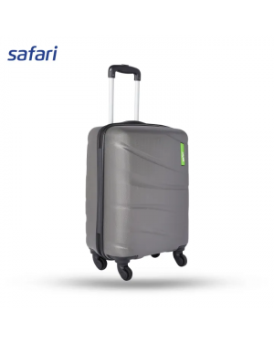 Safari Flo Large - Secure 4 Wheels Hard Luggage | 100% Polycarbonate Shell | Fixed Combination Lock | Anti Theft Secure Zipper | Gun Metal