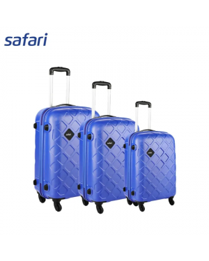 Safari Mosaic 4 Wheels Hard Luggage | 100% Polycarbonate Shell | Colored Beading | Fixed Combination Lock | Combo Set ( SxMxL )