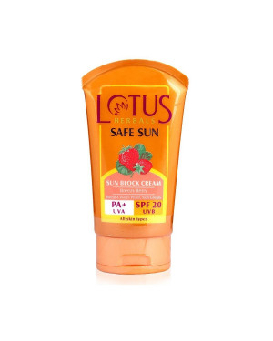 Lotus Herbal Safe Sun Block Cream PA + SPF-20, 50g