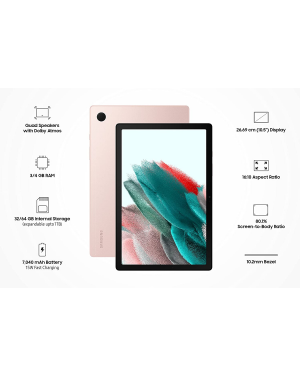 Samsung Galaxy Tab A8 26.69cm (10.5 inch) Display, RAM 4 GB, ROM 64 GB Expandable, Wi-Fi Tablet, Pink Gold