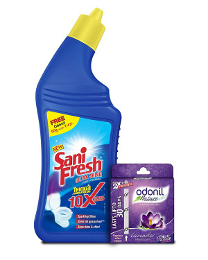 Sanifresh Shine Toilet Cleaner - 500 ml with Free Odonil Air Freshner - 50 g