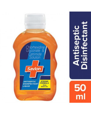 Savlon Antiseptic Disinfectant Liquid for First Aid, Personal Hygiene, and Home Hygiene - 50ml