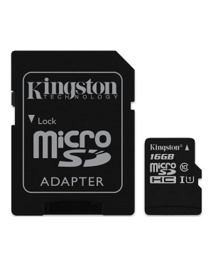 Kingston 16GB MicroSDHC Class 10 Memory Card (With Adapter)