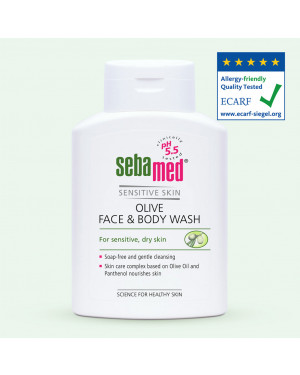 Sebamed Olive Face and Body Wash With Pump for Sensitive and Delicate Skin pH 5.5 Ultra Mild Dermatologist 