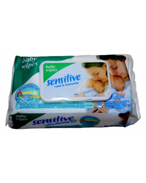 Sensitive Baby Cotton Wipes With Flip Top And Aloe Vera, Chamomile and Vitamin E