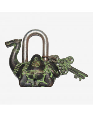 Seven Chakra Handicraft - Green Camel Lock With Two Keys 11 cm 670 g