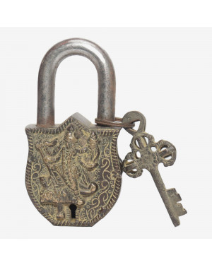 Seven Chakra Handicraft - Kali Featured Lock With Two Keys 13 cm 430 g