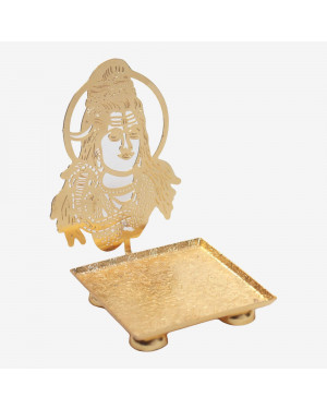 Seven Chakra Handicraft - Brass Shiva Fore Shadowing Candle Holder 6 cm 20 g