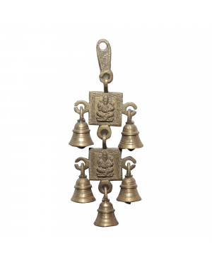 Seven Chakra Handicraft - 22cm size Hanging Mangal Ganesh Door Décor(Golden)
