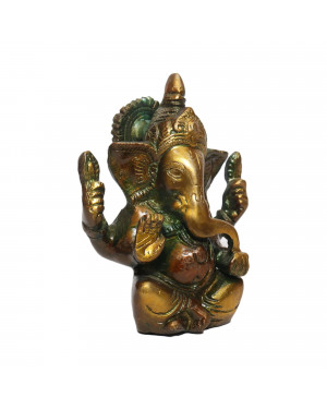 Seven Chakra Handicraft - 12cm Size Chakra Ganesha Golden Color