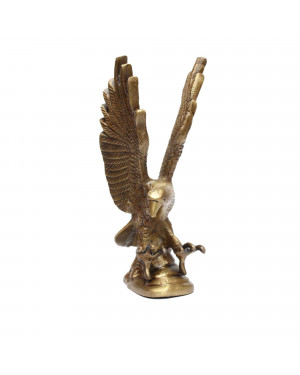 Seven Chakra Handicraft -7.5" Golden Flying Eagle Design Statue