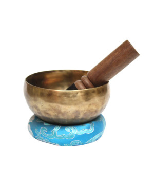 Seven Chakra Handicraft -Lightbrown Antique Handmade Singing Bowl - 4.5 "