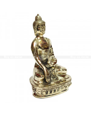 Seven Chakra Handicraft - Golden Shiny 6" Lotus Buddha Statue