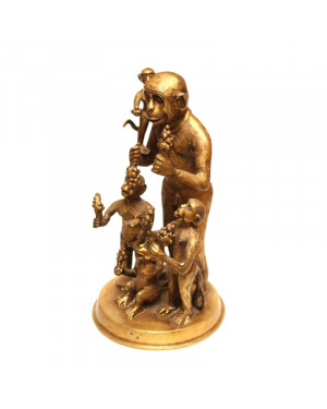 Seven Chakra Handicraft -Golden Apes Family (Table Décor)