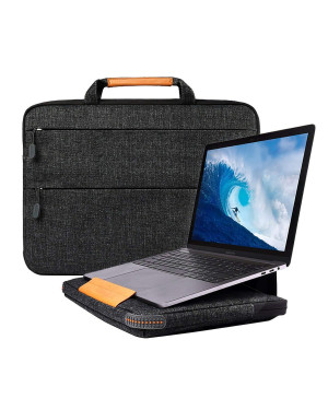 WIWU 13.3" Smart Stand Sleeve Laptop Case Bag Carry Briefcase -Grey