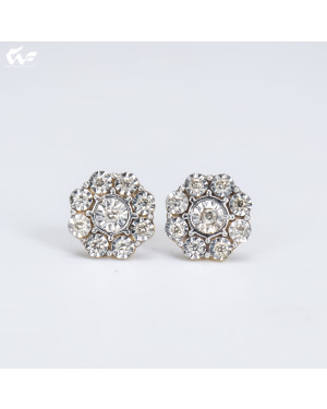 White Feathers Blossom Diamond Stud for Women