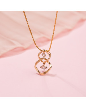 White Feathers Twine Diamond Miracle Plate Pendant for women