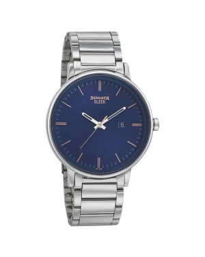 Sonata Sleek 2.0 Analog Blue Dial Watch For Men 7131SM01