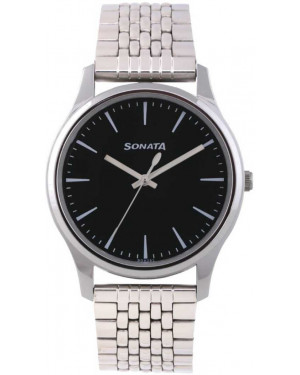 Sonata Essentials Analog Black Dial Men's Watch - 77082SM01