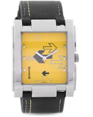 Sonata Yuva Analog Yellow Dial Men's Watch 7946SL01