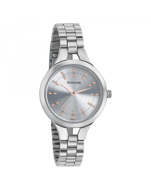 Sonata 8151SM01 - Mission Mangal from Sonata - Silver Dial Analog Watch for Women